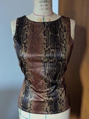 Vintage Faux-Snake Backless Top